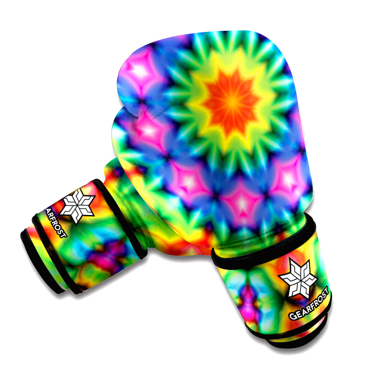 Rainbow Kaleidoscope Print Boxing Gloves