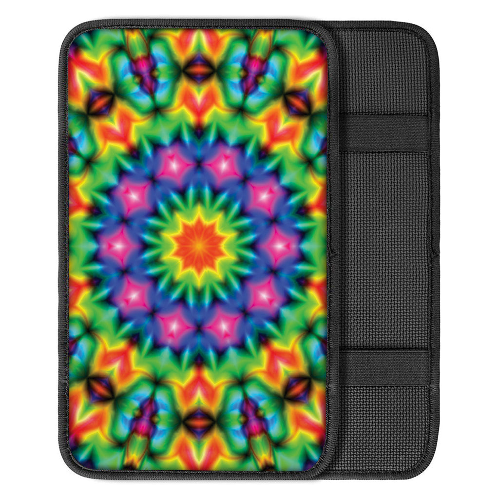 Rainbow Kaleidoscope Print Car Center Console Cover