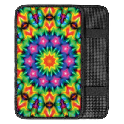Rainbow Kaleidoscope Print Car Center Console Cover