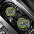 Rainbow Kaleidoscope Print Car Coasters