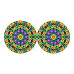 Rainbow Kaleidoscope Print Car Coasters