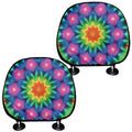 Rainbow Kaleidoscope Print Car Headrest Covers