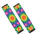 Rainbow Kaleidoscope Print Car Seat Belt Covers