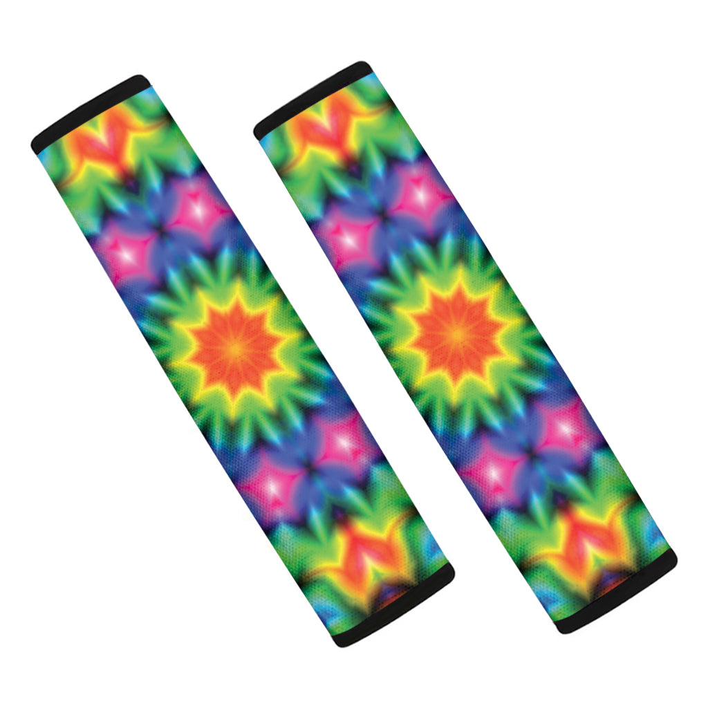 Rainbow Kaleidoscope Print Car Seat Belt Covers