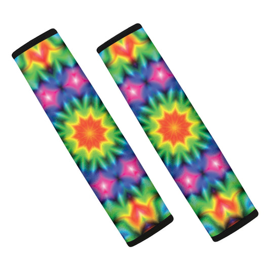 Rainbow Kaleidoscope Print Car Seat Belt Covers