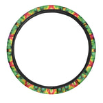 Rainbow Kaleidoscope Print Car Steering Wheel Cover