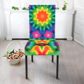 Rainbow Kaleidoscope Print Dining Chair Slipcover