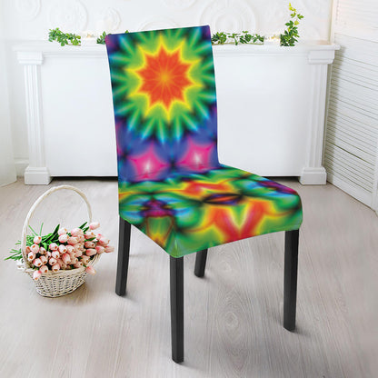 Rainbow Kaleidoscope Print Dining Chair Slipcover