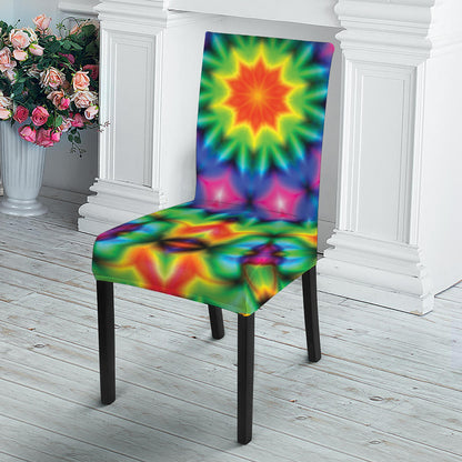 Rainbow Kaleidoscope Print Dining Chair Slipcover