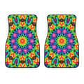 Rainbow Kaleidoscope Print Front Car Floor Mats