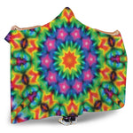 Rainbow Kaleidoscope Print Hooded Blanket