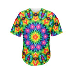 Rainbow Kaleidoscope Print Men's Baseball Jersey