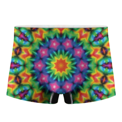 Rainbow Kaleidoscope Print Men's Boxer Briefs