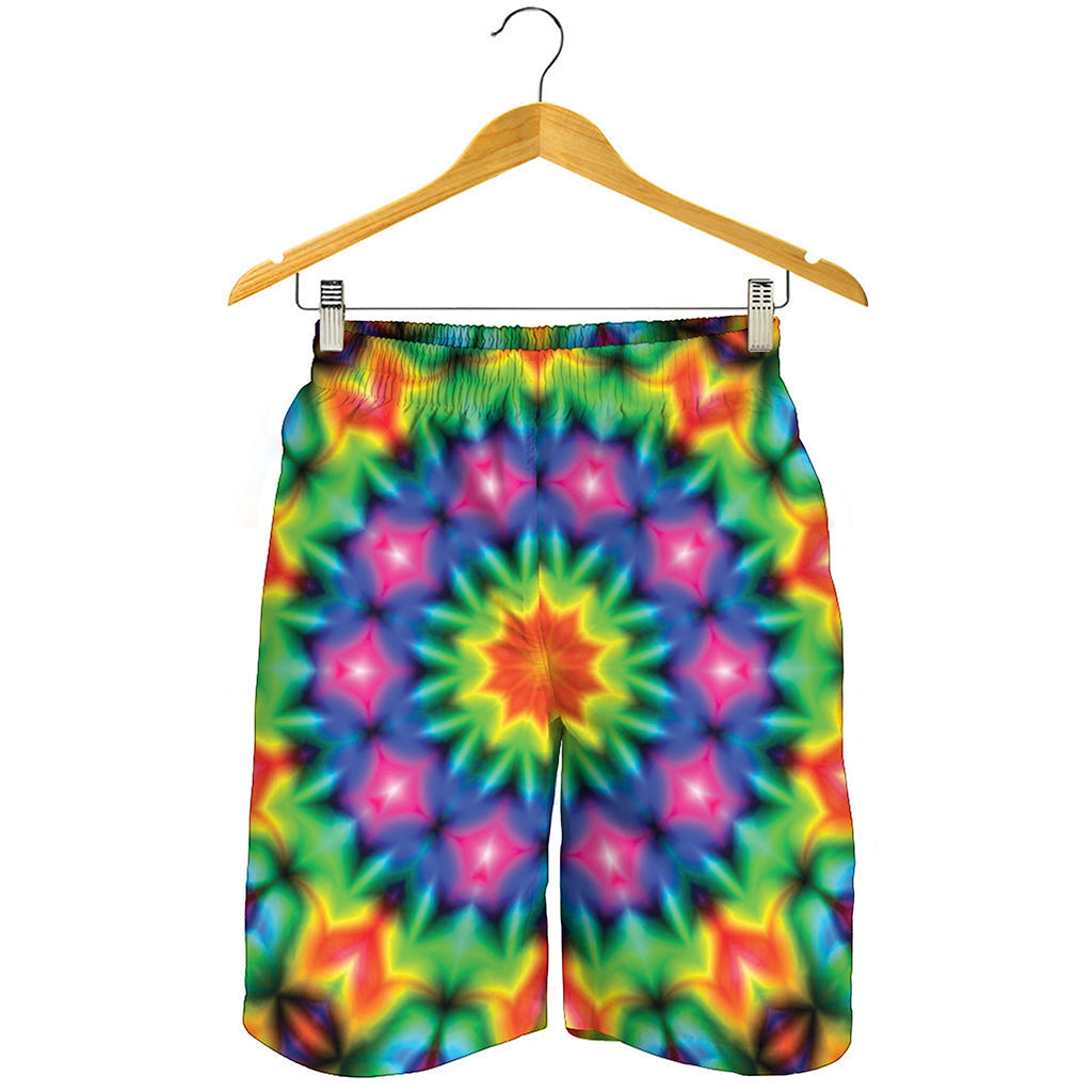 Rainbow Kaleidoscope Print Men's Shorts