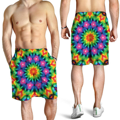 Rainbow Kaleidoscope Print Men's Shorts