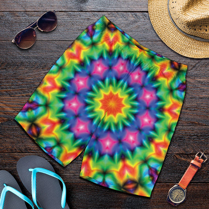 Rainbow Kaleidoscope Print Men's Shorts