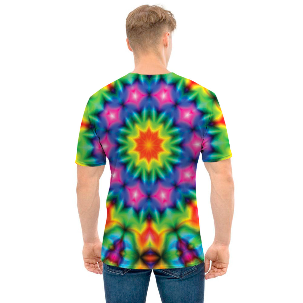 Rainbow Kaleidoscope Print Men's T-Shirt