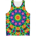 Rainbow Kaleidoscope Print Men's Tank Top