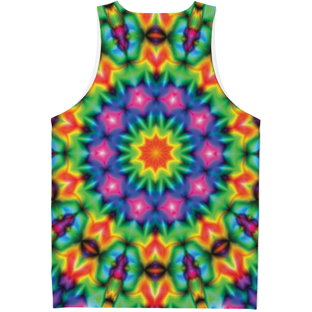 Rainbow Kaleidoscope Print Men's Tank Top