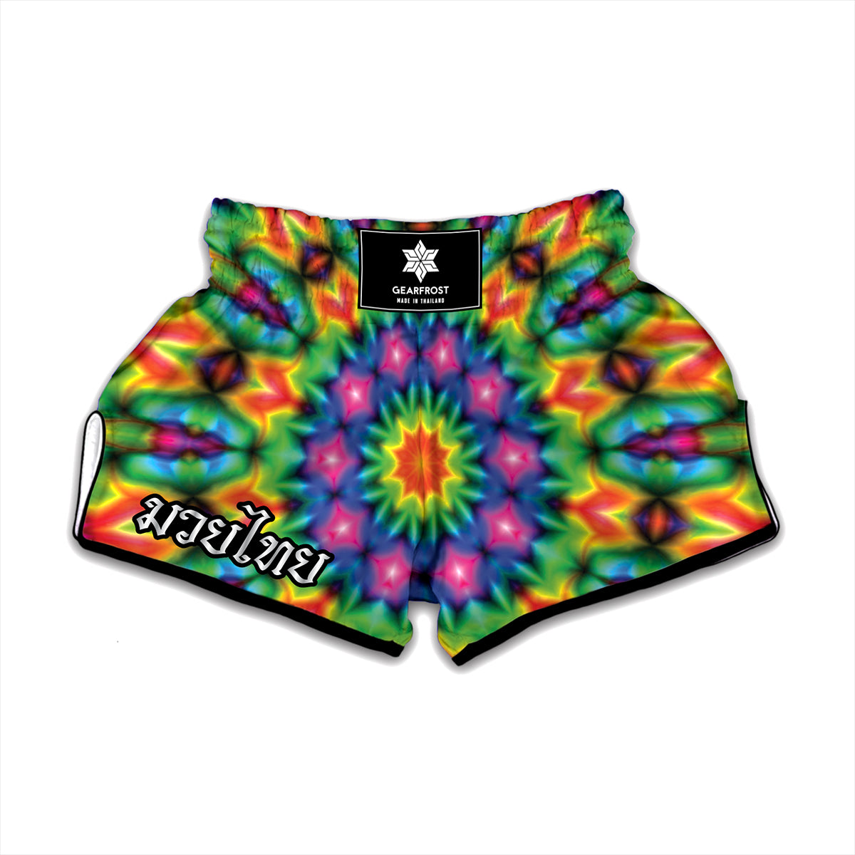 Rainbow Kaleidoscope Print Muay Thai Boxing Shorts