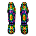Rainbow Kaleidoscope Print Muay Thai Shin Guards
