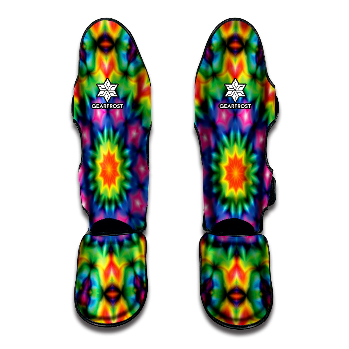 Rainbow Kaleidoscope Print Muay Thai Shin Guard