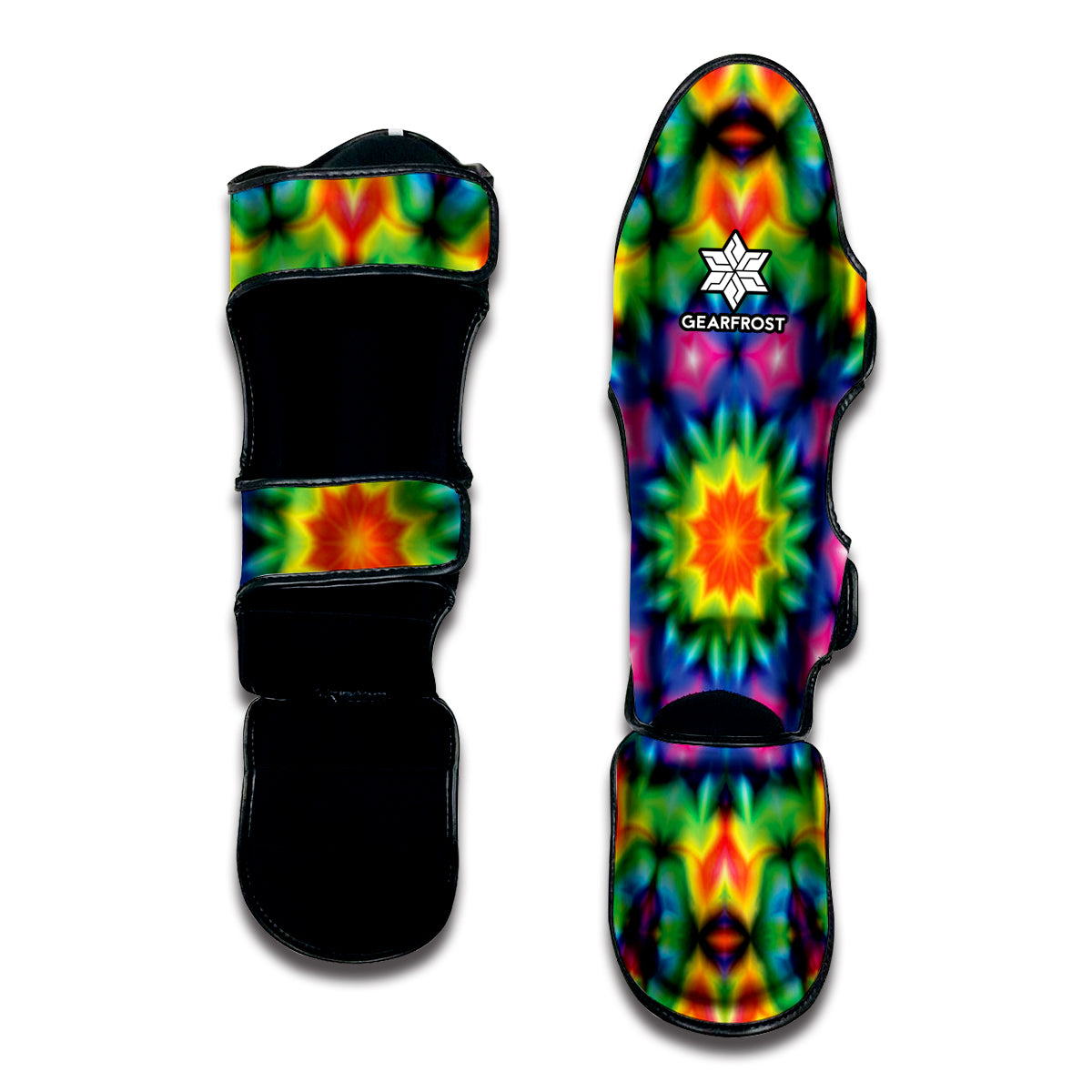 Rainbow Kaleidoscope Print Muay Thai Shin Guard
