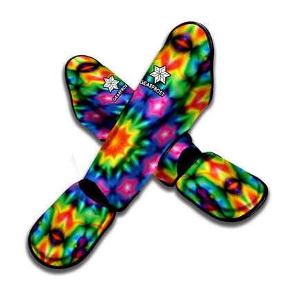 Rainbow Kaleidoscope Print Muay Thai Shin Guard
