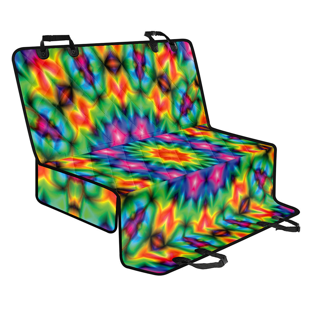 Rainbow Kaleidoscope Print Pet Car Back Seat Cover