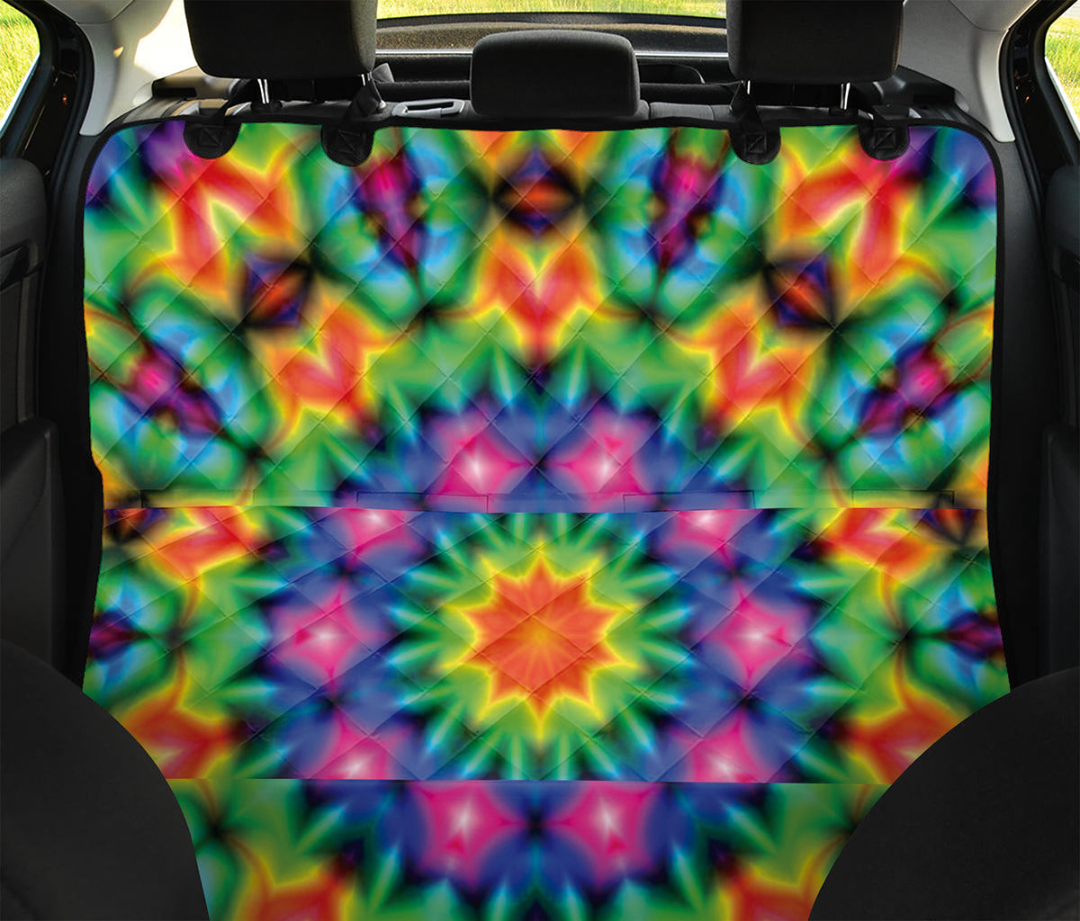 Rainbow Kaleidoscope Print Pet Car Back Seat Cover