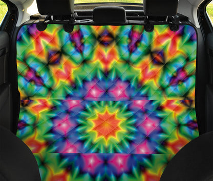 Rainbow Kaleidoscope Print Pet Car Back Seat Cover