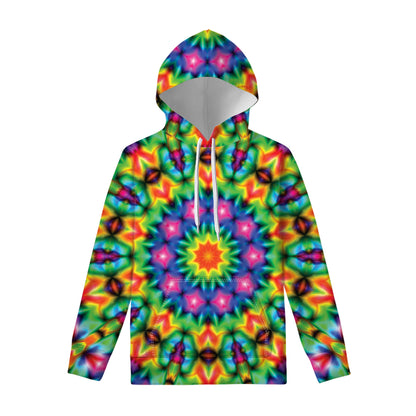 Rainbow Kaleidoscope Print Pullover Hoodie