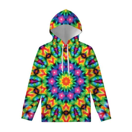 Rainbow Kaleidoscope Print Pullover Hoodie