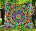 Rainbow Kaleidoscope Print Quilt