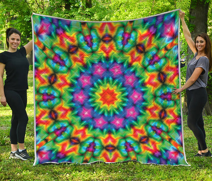 Rainbow Kaleidoscope Print Quilt