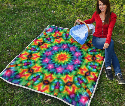 Rainbow Kaleidoscope Print Quilt