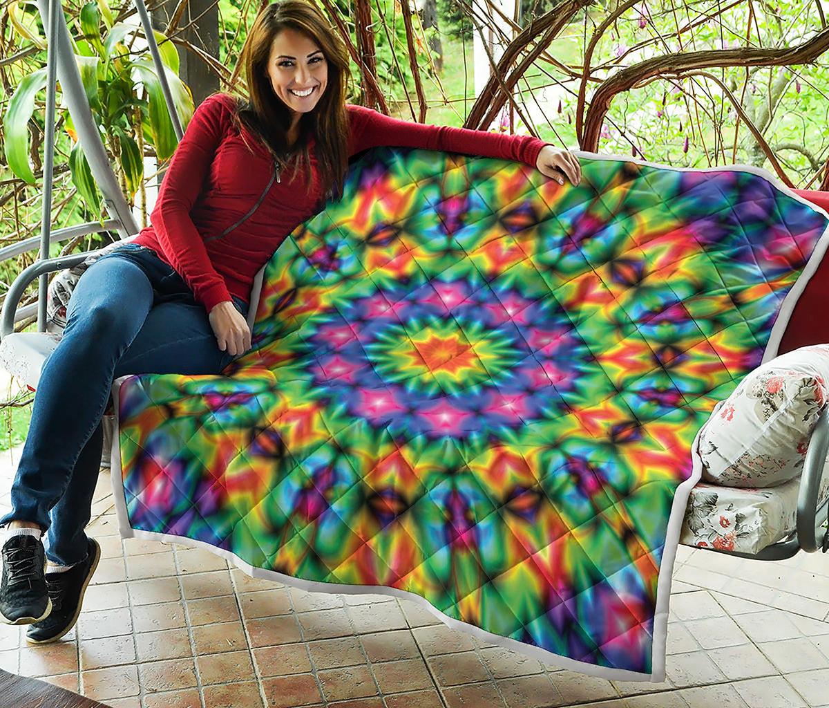 Rainbow Kaleidoscope Print Quilt