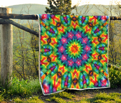 Rainbow Kaleidoscope Print Quilt