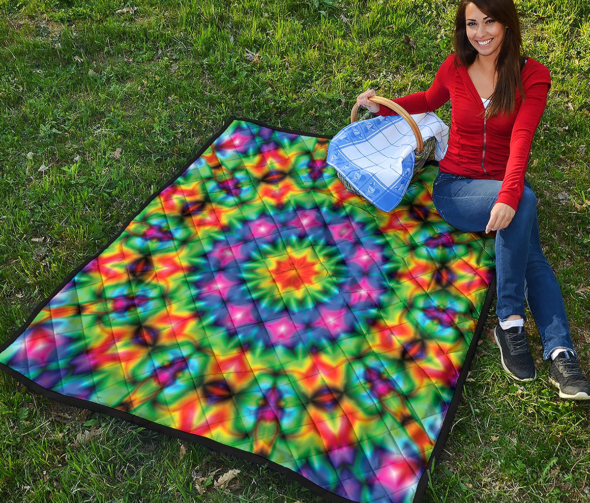 Rainbow Kaleidoscope Print Quilt