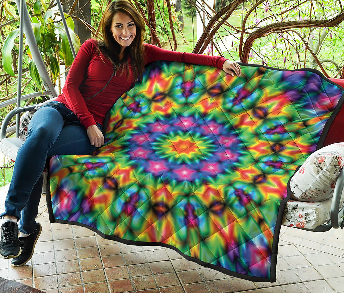 Rainbow Kaleidoscope Print Quilt