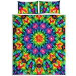 Rainbow Kaleidoscope Print Quilt Bed Set