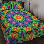 Rainbow Kaleidoscope Print Quilt Bed Set