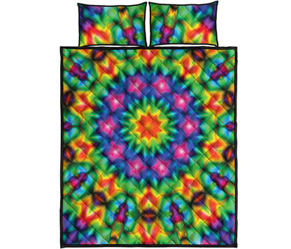 Rainbow Kaleidoscope Print Quilt Bed Set