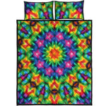 Rainbow Kaleidoscope Print Quilt Bed Set