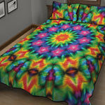 Rainbow Kaleidoscope Print Quilt Bed Set