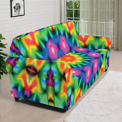 Rainbow Kaleidoscope Print Sofa Cover