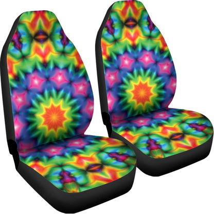 Rainbow Kaleidoscope Print Universal Fit Car Seat Covers
