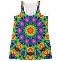 Rainbow Kaleidoscope Print Women's Racerback Tank Top