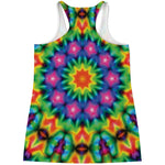 Rainbow Kaleidoscope Print Women's Racerback Tank Top