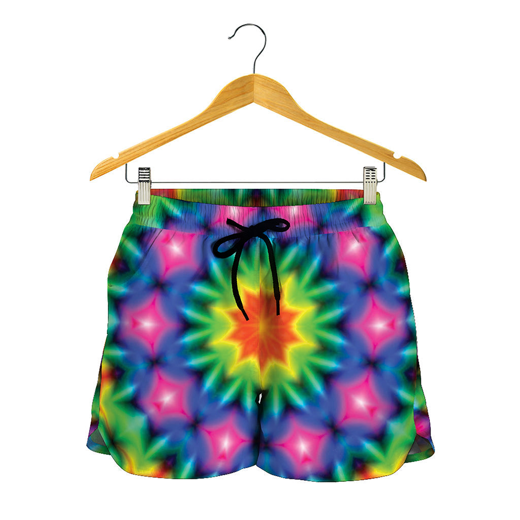 Rainbow Kaleidoscope Print Women's Shorts